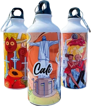 Botellas deportivas de aluminio impresas a todo color